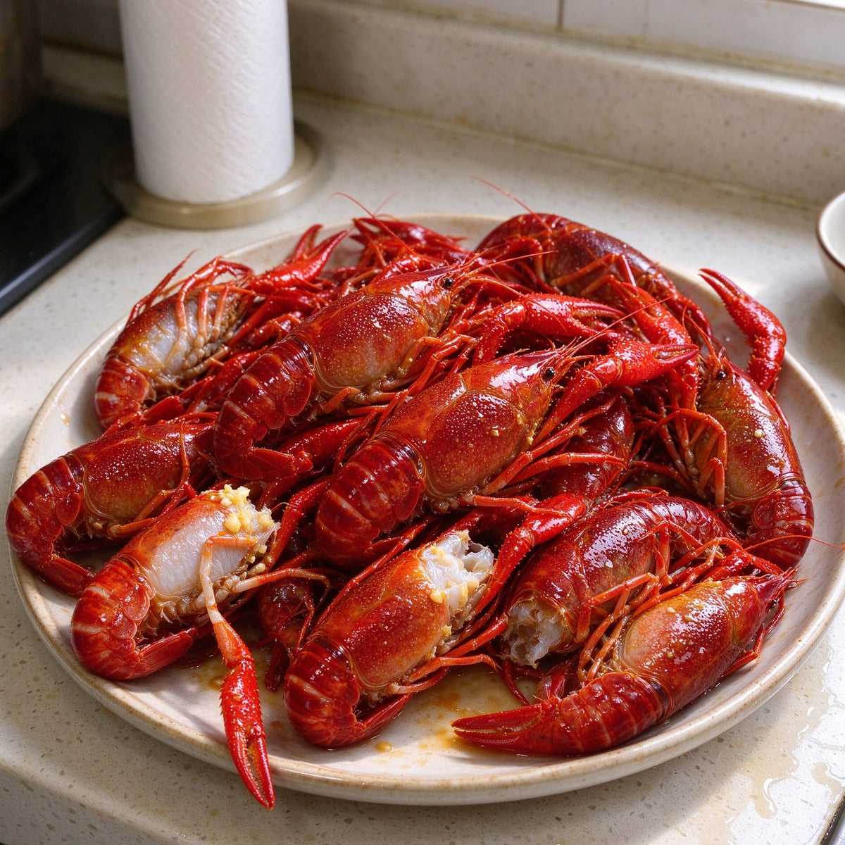 Fresh Cooked Crawfish Ready to Serve - view 1