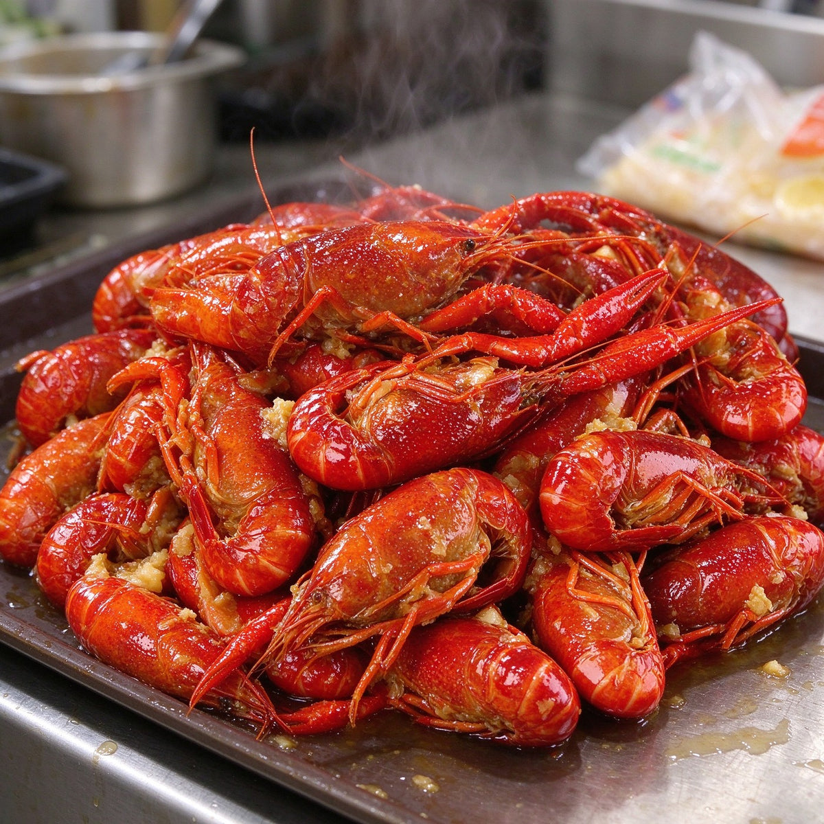 Fresh Cooked Crawfish Ready to Serve - view 3