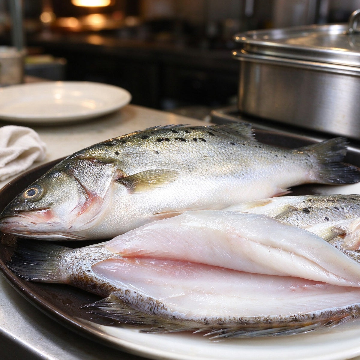 Fresh Sea Bass Whole and Filleted - view 1