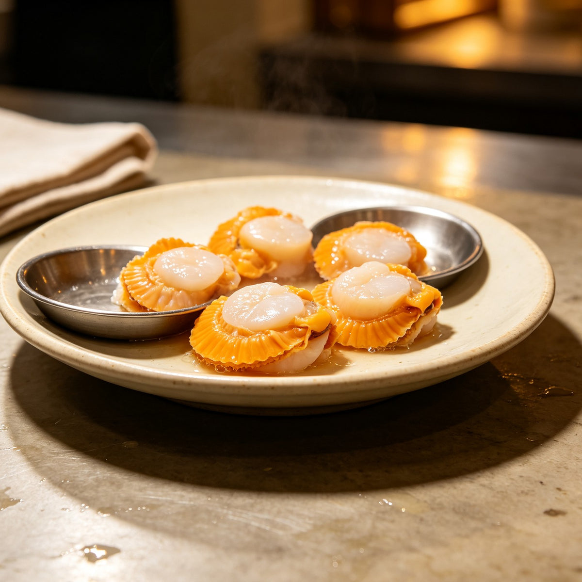 Fresh Half Shell Scallops with Roe - view 3